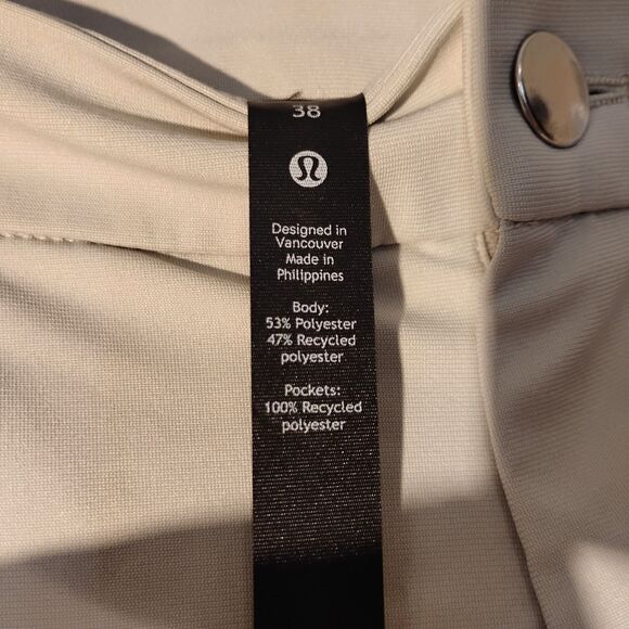 Lululemon ABC pants mens 38 38x30 beige straight leg active performance stretch - Picture 7 of 8